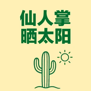 仙人掌晒太阳