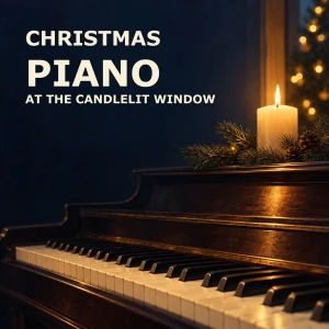Christmas Piano at the Candlelit Window