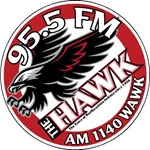95.5 The Hawk logo